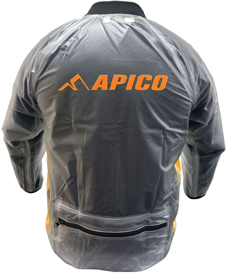 CLEAR RAIN JACKET CLEAR / FLORESCENT ORANGE APICO 