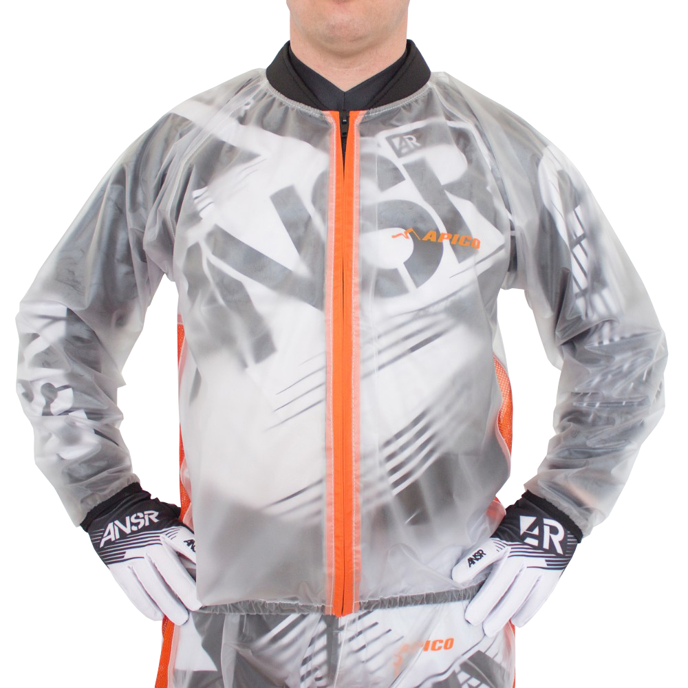 CLEAR RAIN JACKET CLEAR / FLORESCENT ORANGE APICO 