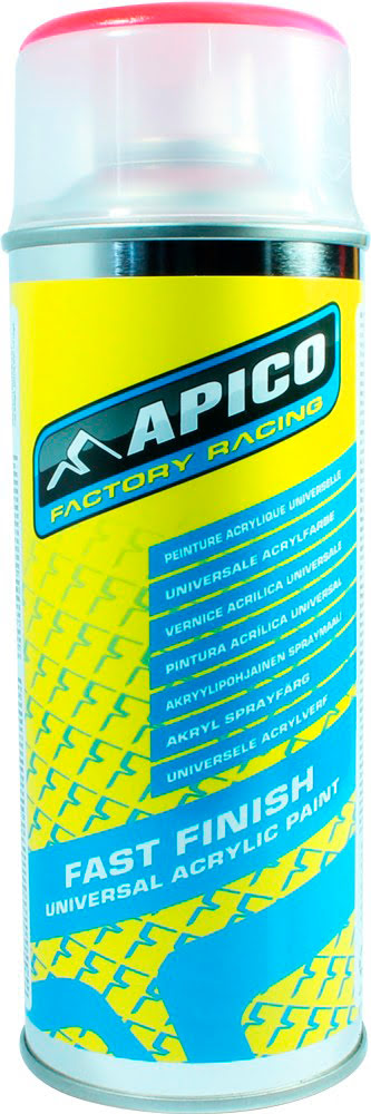 FAST FINISH PAINT UNIVERSAL ACRYLIC CR FLUORESCENT RED(96-99) 400 ML APICO 