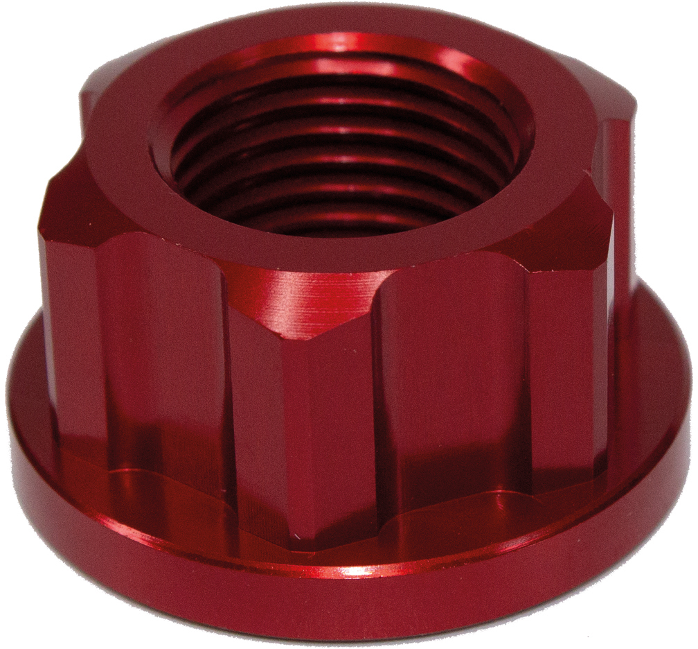 AXLE NUT REAR M16 X 1.5 HONDA CRF250L / RL / F 13-23, CRF300L / RL 21-23 RED (R) APICO 