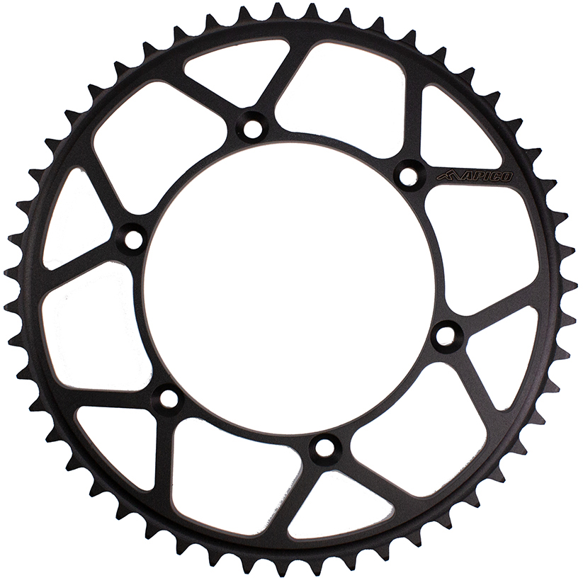 SPROCKET REAR STEEL KAWASAKI KX125 / 250 80-08, KX250F / 450F 04-23 51T BLACK (R) APICO 