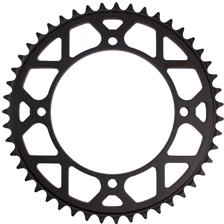 SPROCKET REAR STEEL KAWASAKI / SUZUKI KX65 00-23, RM65 03-05 46T BLACK APICO 