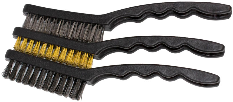WORKSHOP 3PCS CLEANING BRUSH SET, X1 NYLON, X1 BRASS, X1 STE APICO 
