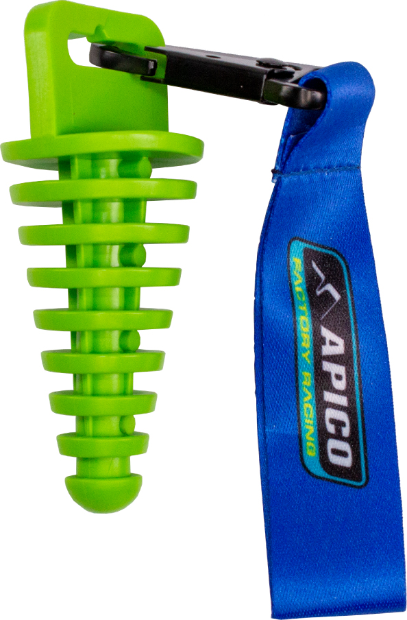 EXHAUST PLUG 2-STROKE WITH LANYARD GREEN APICO 
