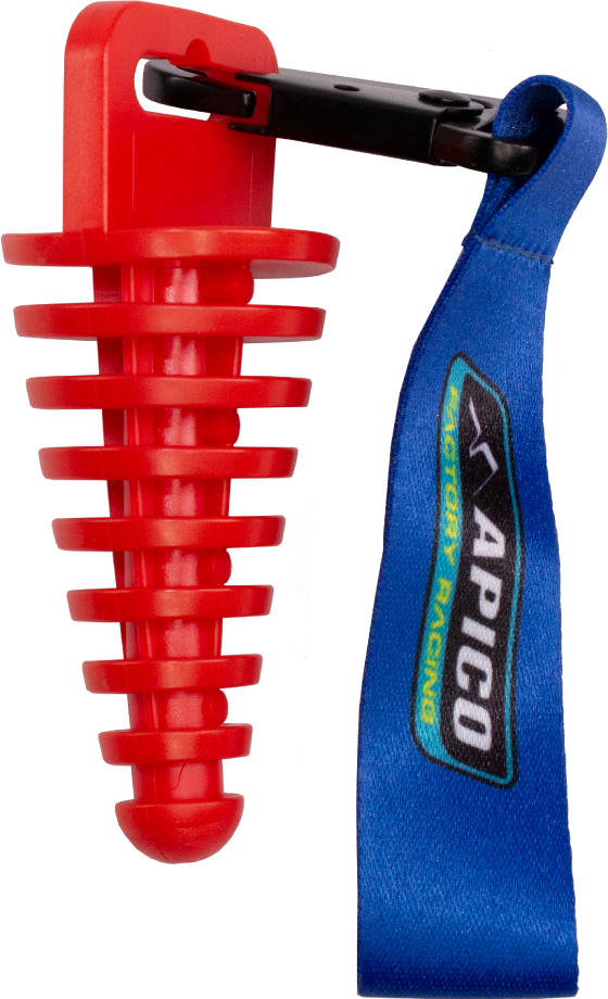 EXHAUST PLUG 2-STROKE WITH LANYARD RED APICO 