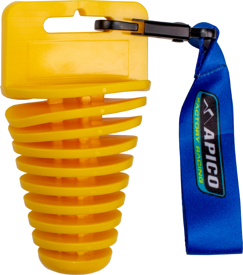 EXHAUST PLUG 4-STROKE WITH LANYARD YELLOW APICO 