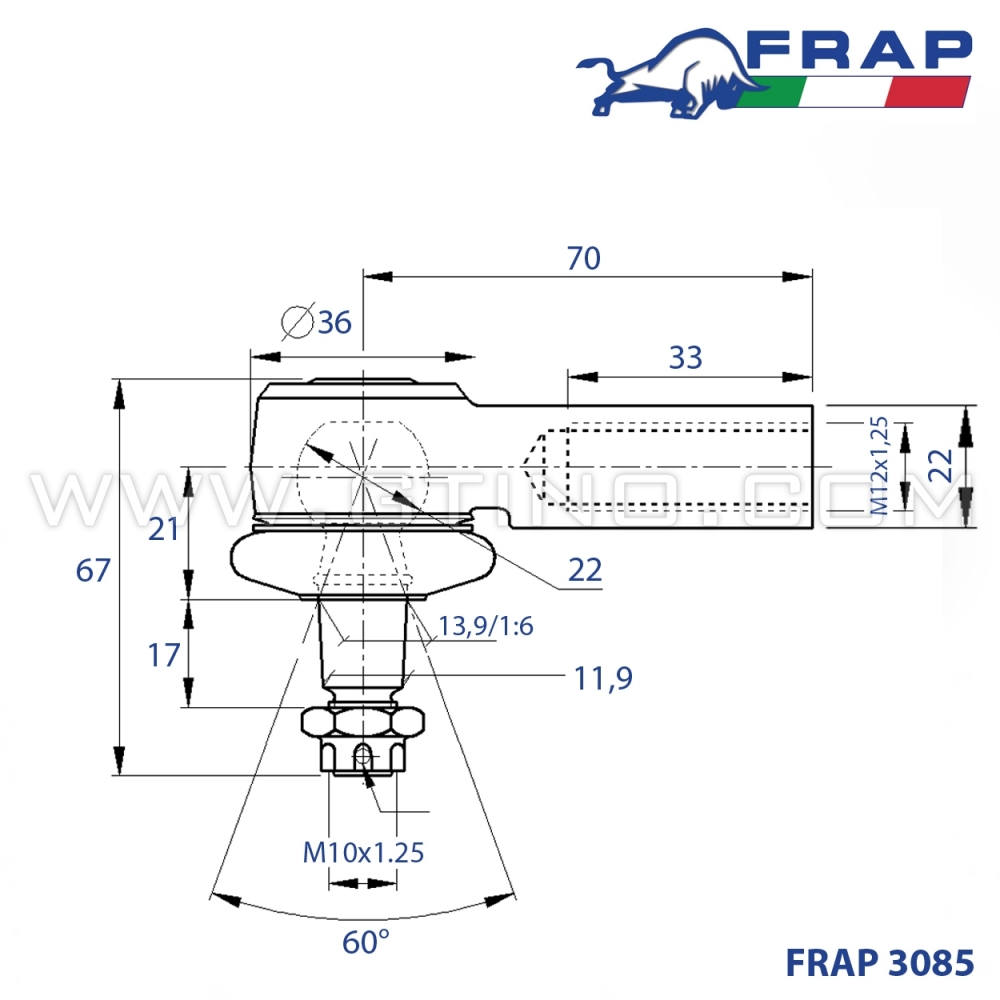 Rotulas 3085 Socket body Ø 22 FRAP 