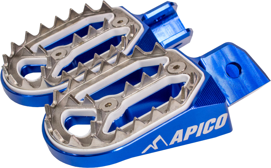 FOOT PEG PRO-BITE YAMAHA PW50 81-22, PW80 83-06, DT100-175 73-75 BLUE (R) APICO 
