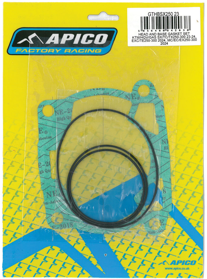 HEAD AND BASE GASKET SET KTM / HQV / GAS SX / TC / TX250-300 23-25, APICO 