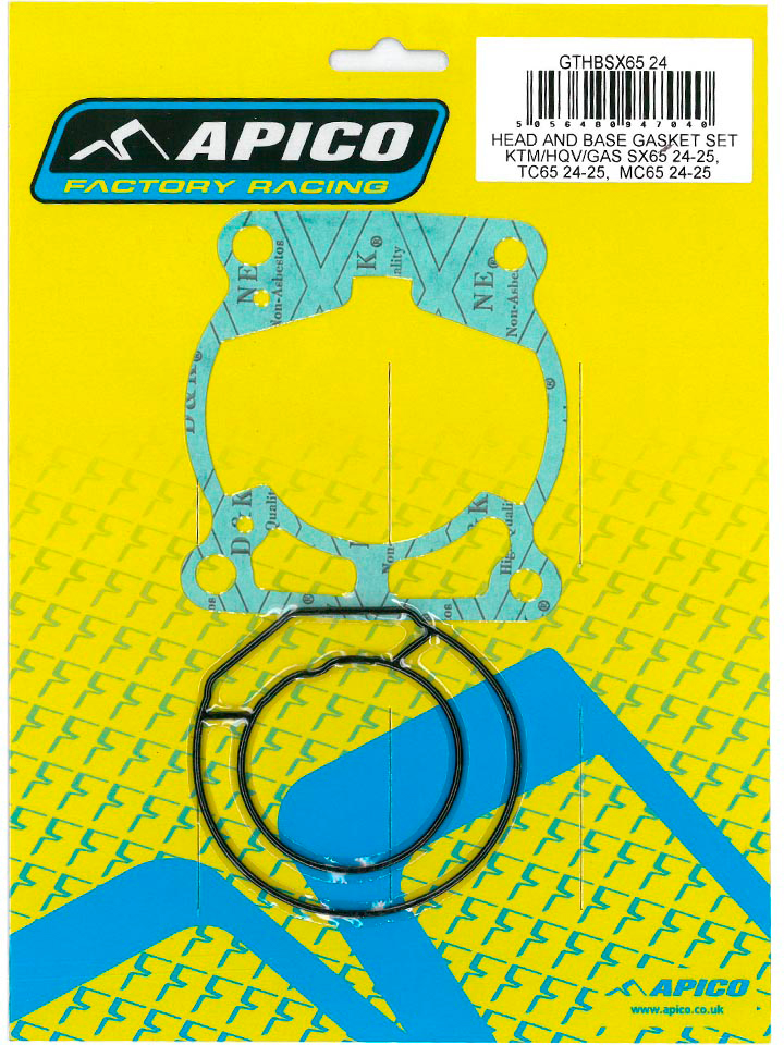 HEAD AND BASE GASKET SET KTM / HQV / GAS SX65 24-25, TC65 24-25, MC65 24-25 APICO 