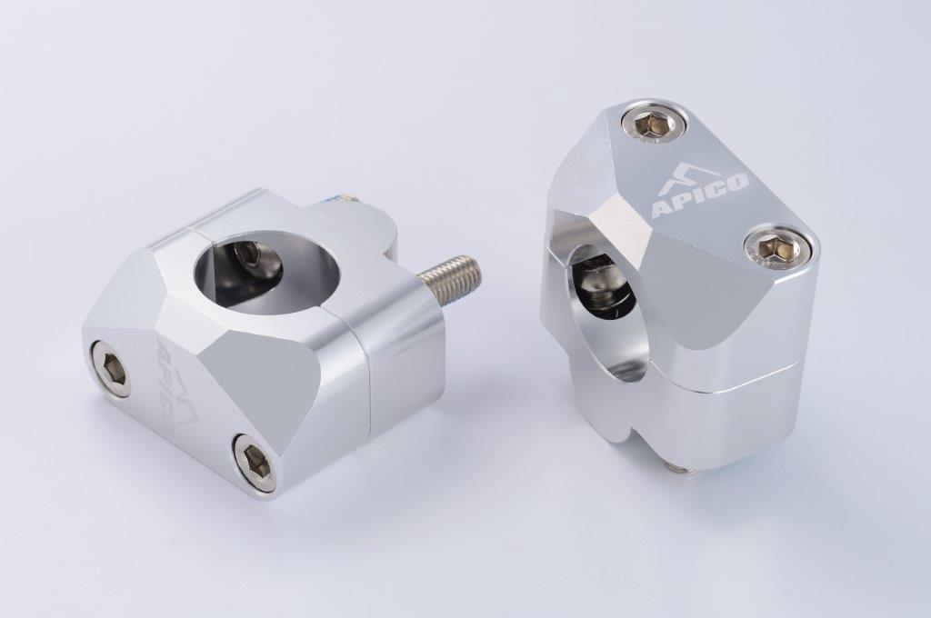 HANDLEBAR CONVERSION KIT 22.2MM TO 28.6MM UNIVERSAL SILVER FOR OVERSIZED BARS APICO 