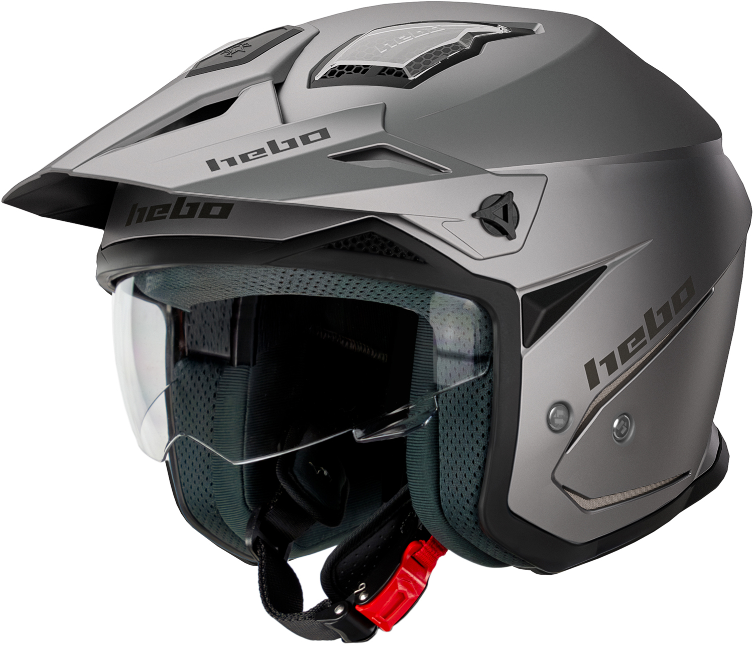 Capacete HTR-P01 V6 MONO DUO MATE Cinza HEBO 