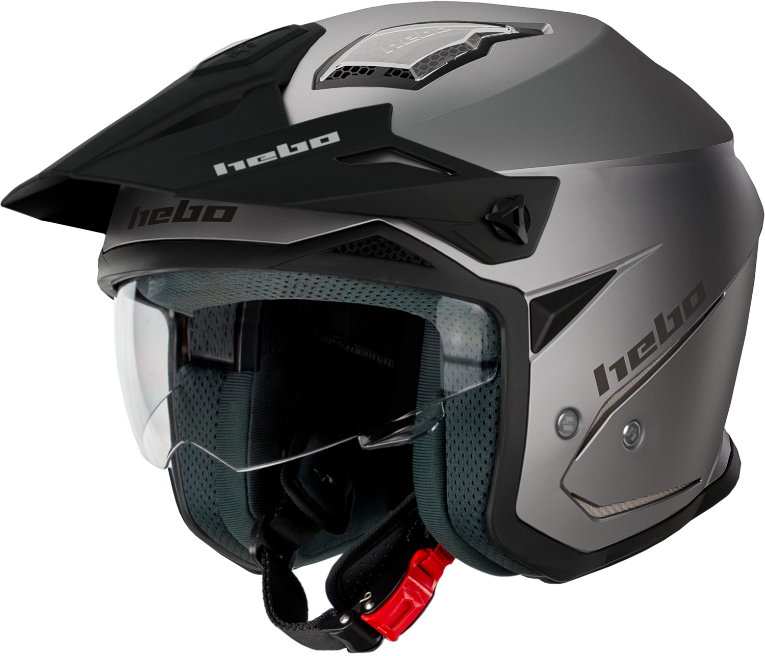 Capacete HTR-P01 V6 MONO DUO MATE Cinza HEBO 