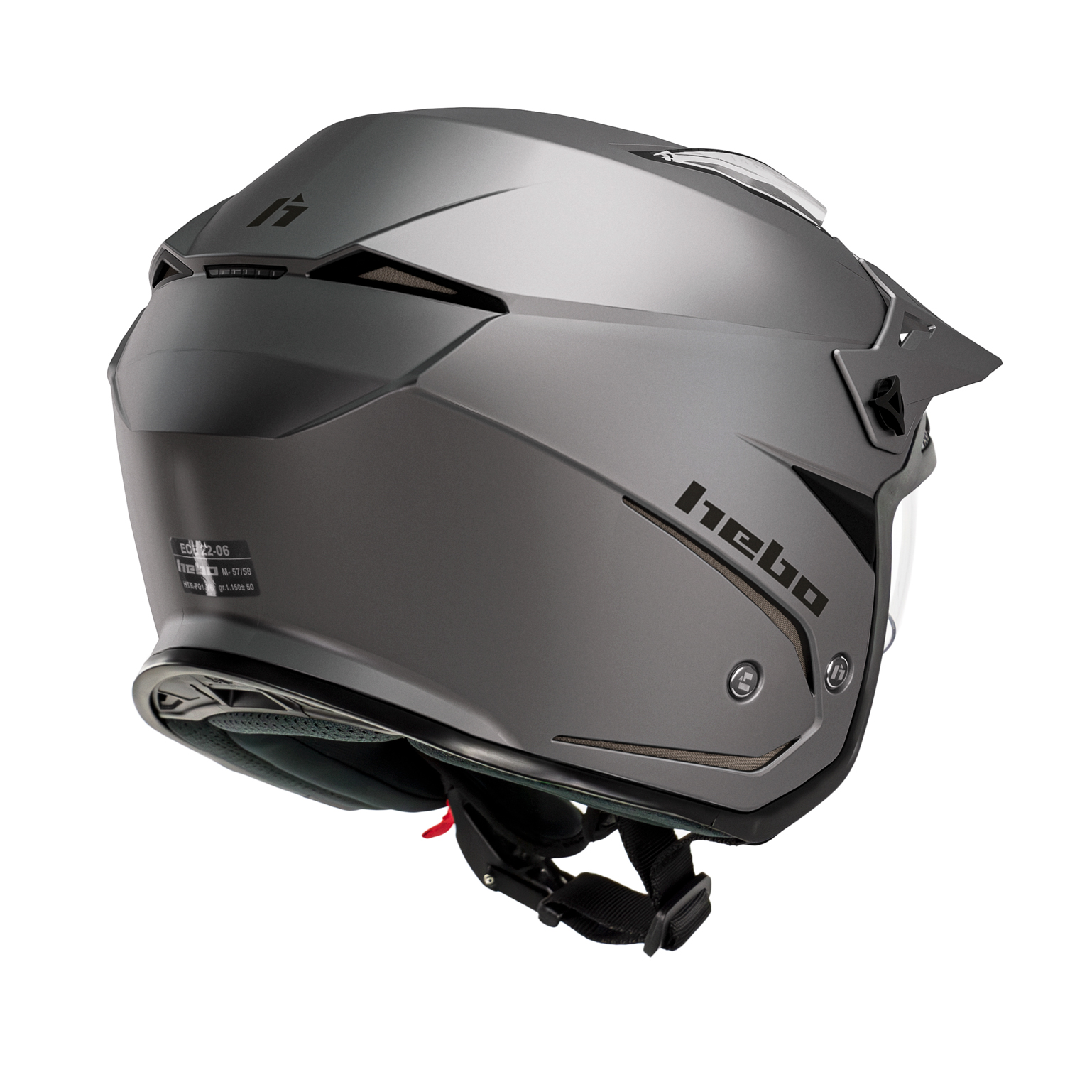 Capacete HTR-P01 V6 MONO DUO MATE Cinza HEBO 