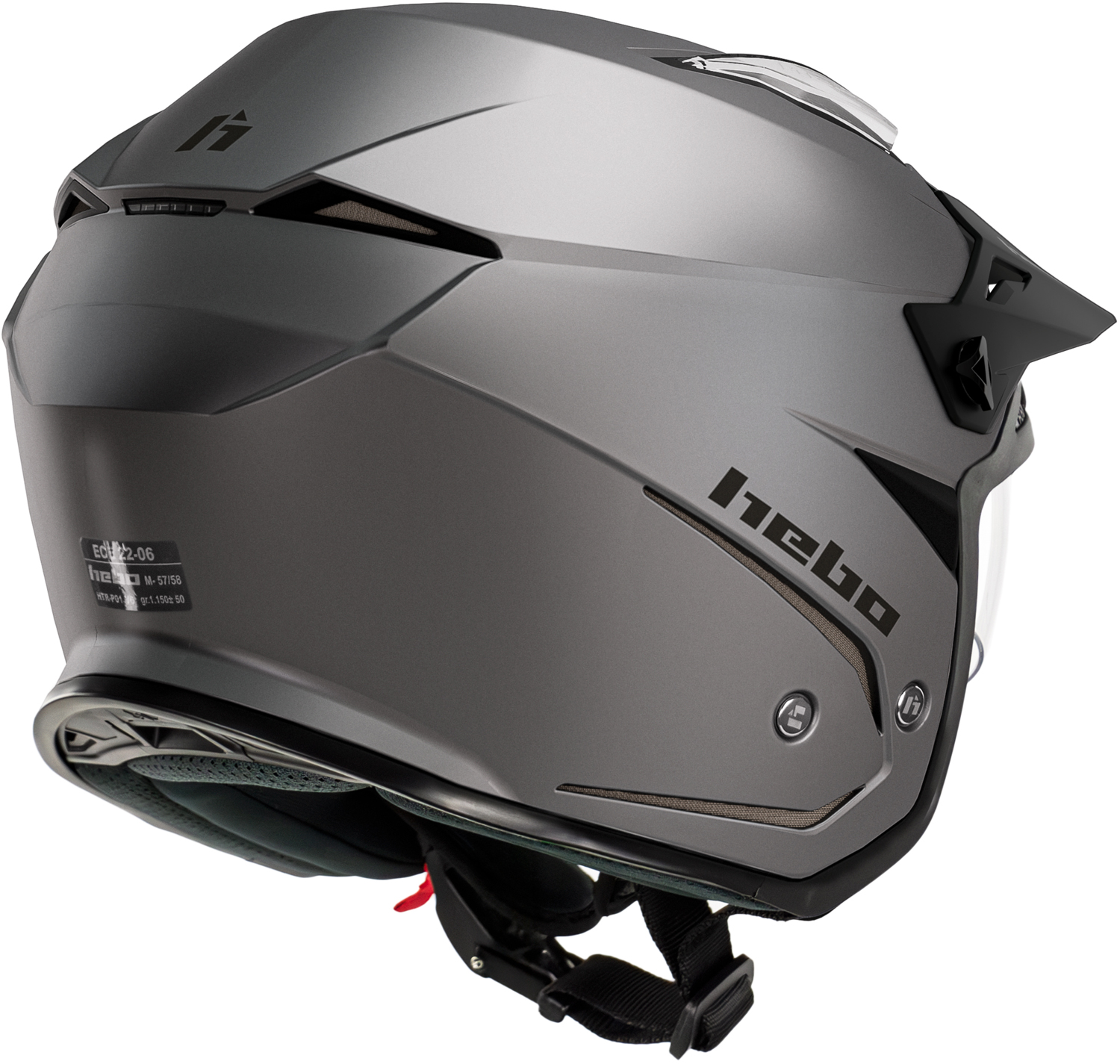 Capacete HTR-P01 V6 MONO DUO MATE Cinza HEBO 