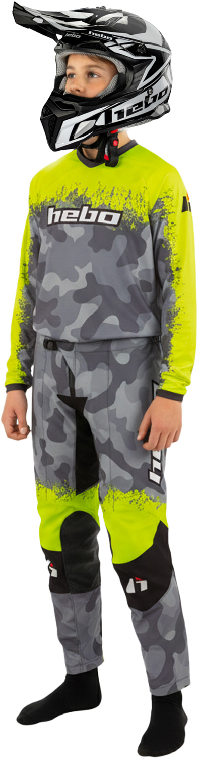 Kids Riding Gear MX Camu Neon Yellow HEBO 
