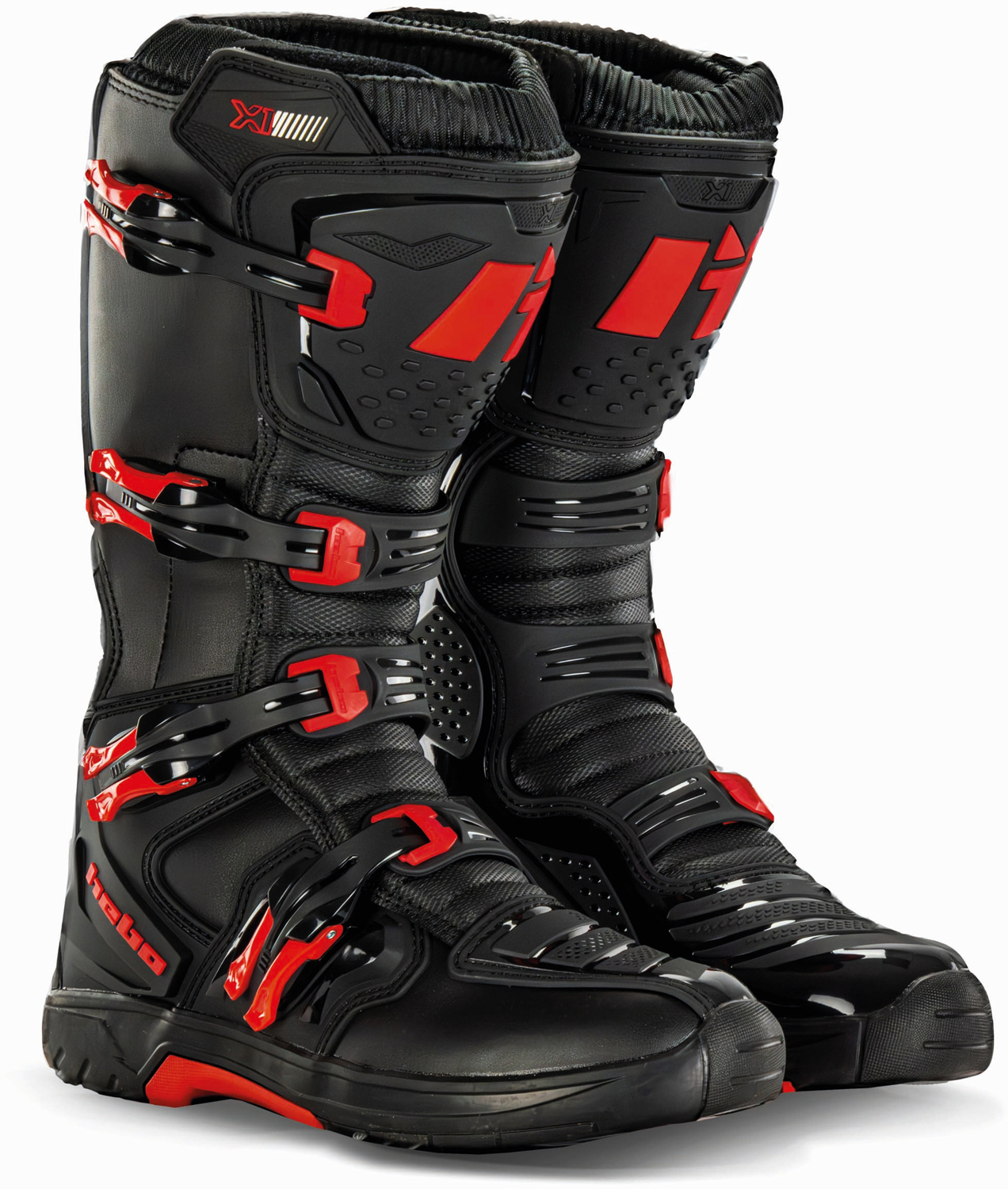 Botas MX X1 Pretas / Vermelhas HEBO 