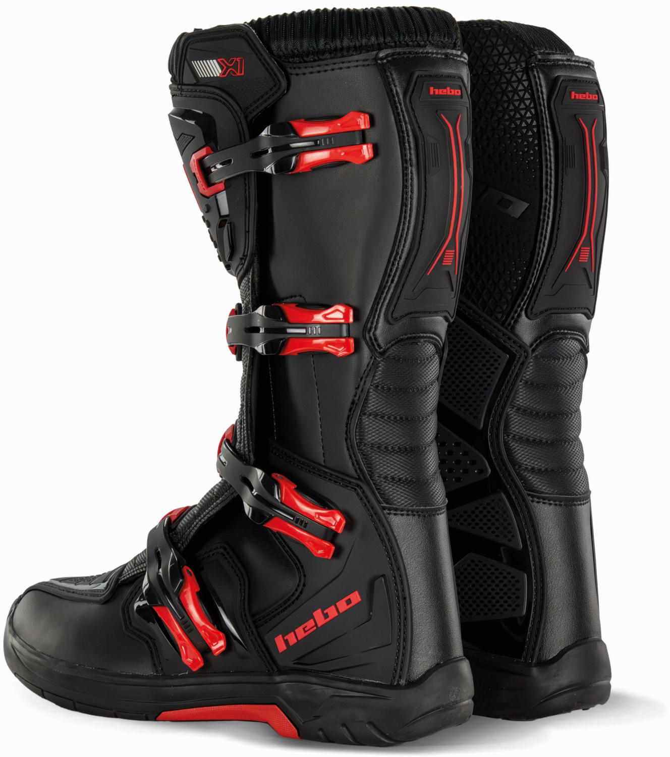 Botas MX X1 Pretas / Vermelhas HEBO 