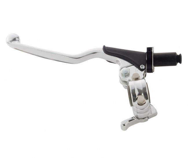 CLUTCH LEVER FORGED ASSEMBLY WITH BEARING, FAST ADJUST+ HOT START UNIVERSAL SILVER APICO 