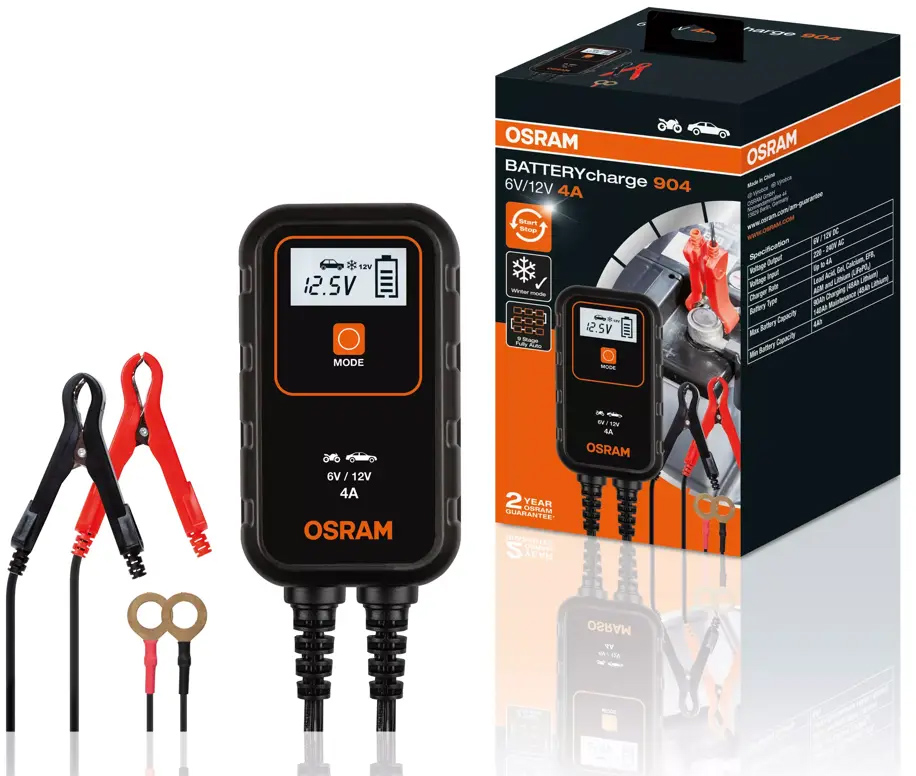 Carregador de Baterias Inteligente 4A 900 6 / 12v OSRAM 
