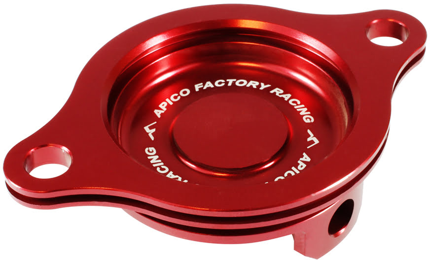 OIL FILTER COVER HONDA CRF450R 02-08, CRF450X 05-18 RED APICO 