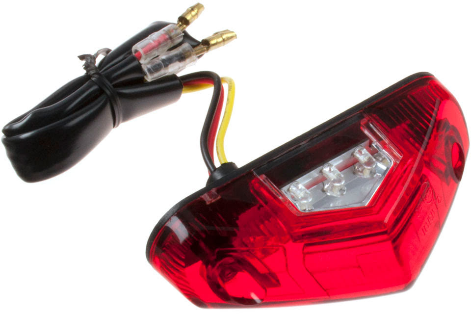 Farolim LED TRIANGULAR PRETO / VIDRO VERMELHO RACEPRO 