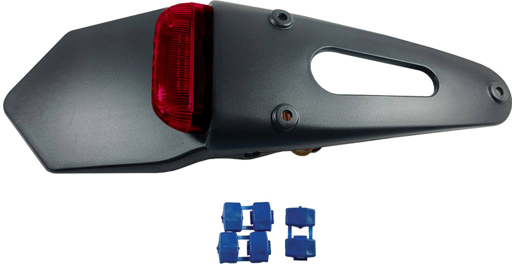UNIVERSAL REAR LED TAIL LIGHT ENDURO STYLE WITH RED LENS (HOMOLOGATED) APICO 
