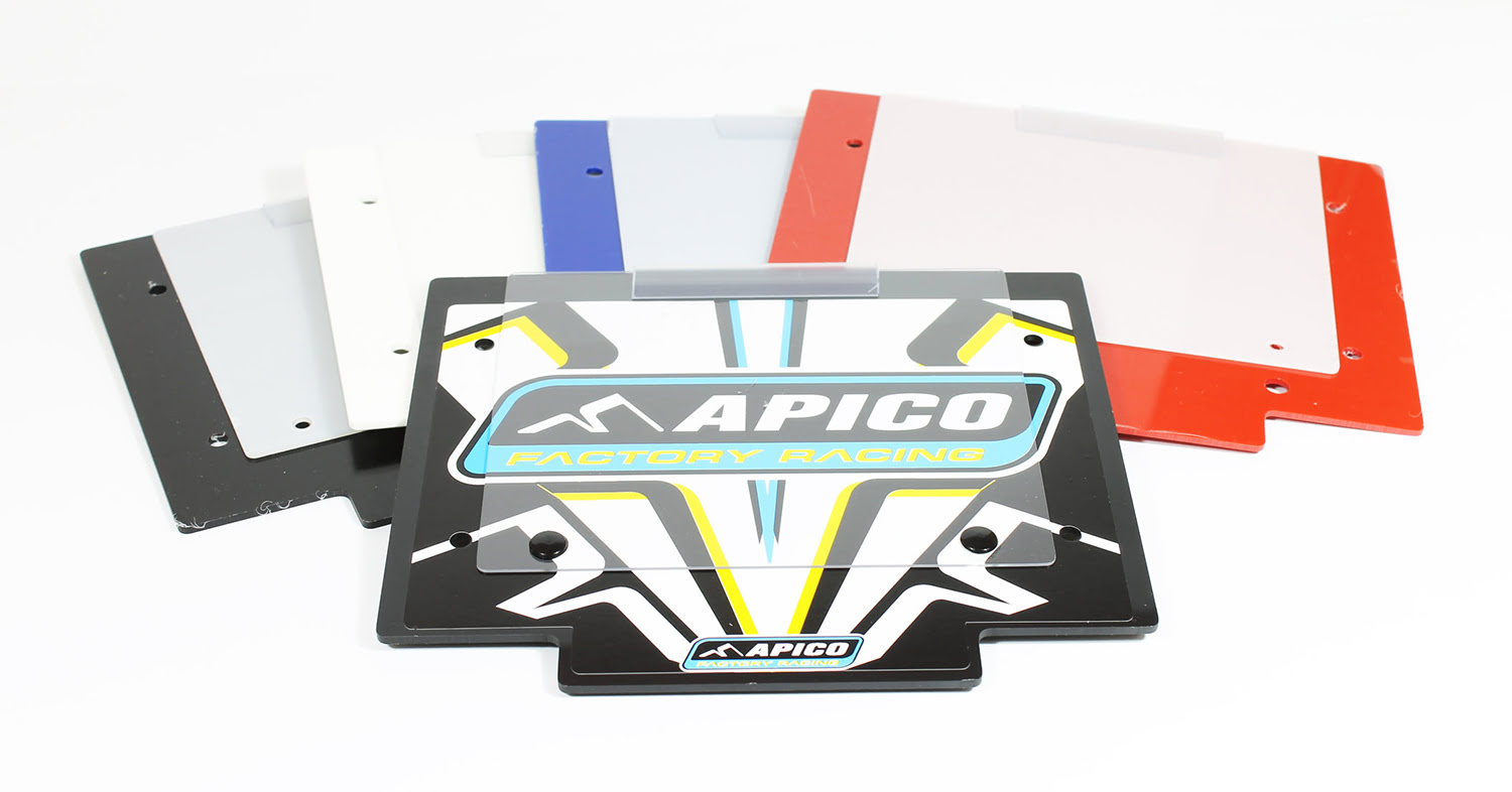 FRONT NUMBER PLATE PLASTIC WITH WINDOW RED APICO 