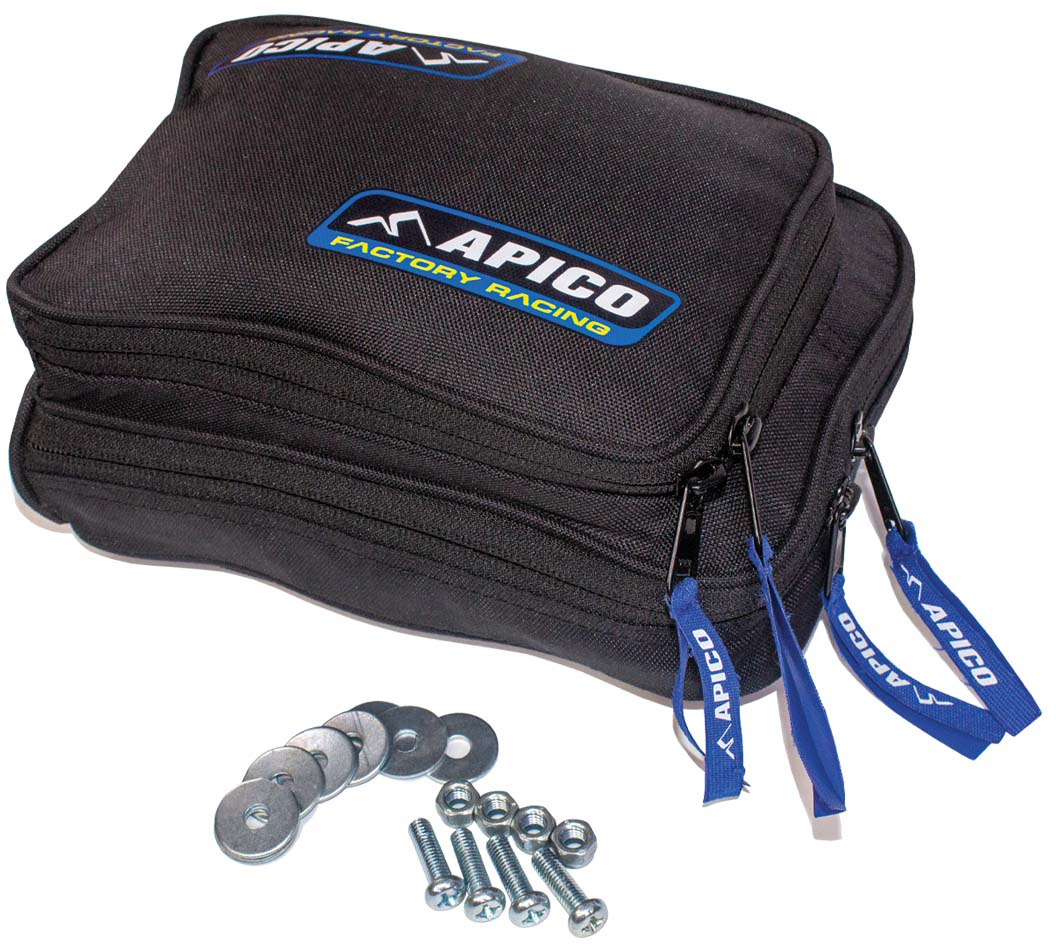 REAR FENDER TOOL BAG BLACK / BLUE APICO 
