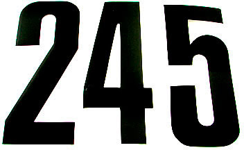 Numero Dorsal STANDARD 20cm Preto (25Un) ZAP TECHNIX 